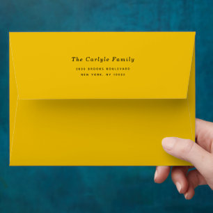 Simple Yellow NYC Yellow Taxi Return Address Envelope