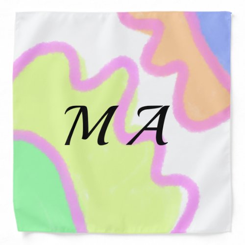 Simple yellow pink watercolor add your monogram    bandana