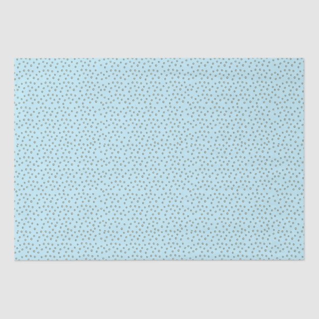 Simple yellow Polka Dots with Baby Blue Background Tissue Paper (Front)