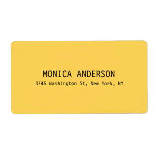 Simple Yellow Professional Contemporary Modern Label