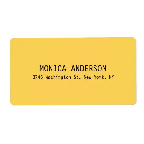 Simple Yellow Professional Contemporary Modern Label