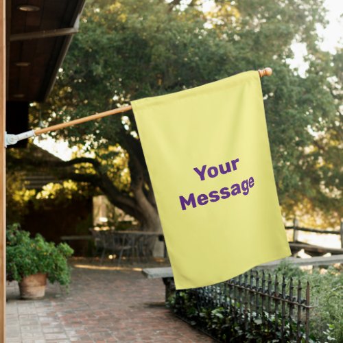 Simple Yellow  Purple Your Message Text Template House Flag