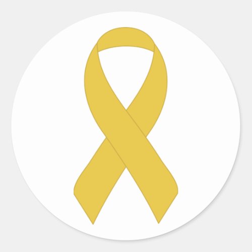 Simple Yellow Ribbon Classic Round Sticker