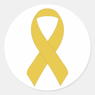 Simple Yellow Ribbon Classic Round Sticker