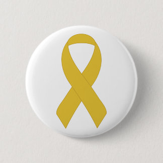 Simple Yellow Ribbon Pinback Button
