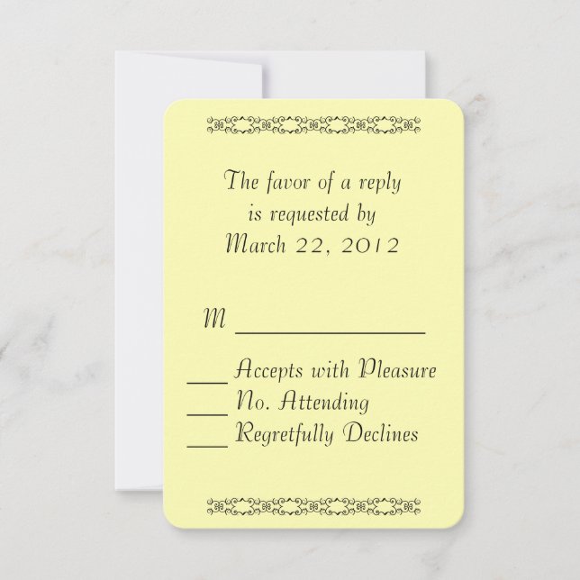 Simple Yellow RSVP (Front)