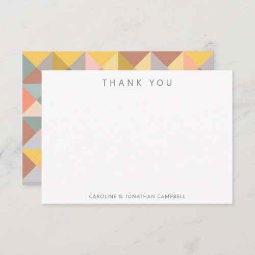 Simple Yellow Sage Rustic Geometric Custom Wedding Thank You Card