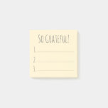 Simple Yellow So Grateful Gratitude List Post-it Notes