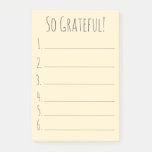 Simple Yellow So Grateful Gratitude List Post-it Notes
