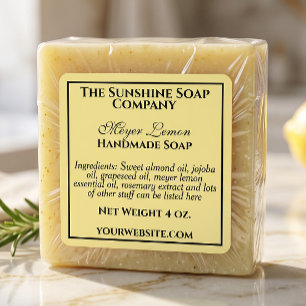 Simple Yellow Soap and Cosmetics Label 