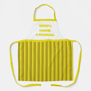 Simple Yellow Stripe Mom's Home Cooking Apron