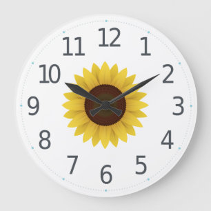 Simple Yellow Sunflower Floral   Wall Clock