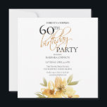 Simple Yellow Surprise Yellow Floral 60th Birthday Invitation<br><div class="desc">Simple Yellow Surprise Yellow Floral 60th Birthday Invitation</div>