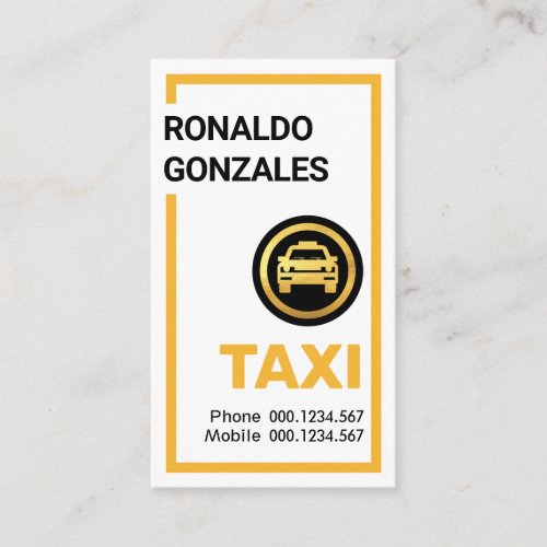 Simple Yellow Taxi Border Business Card