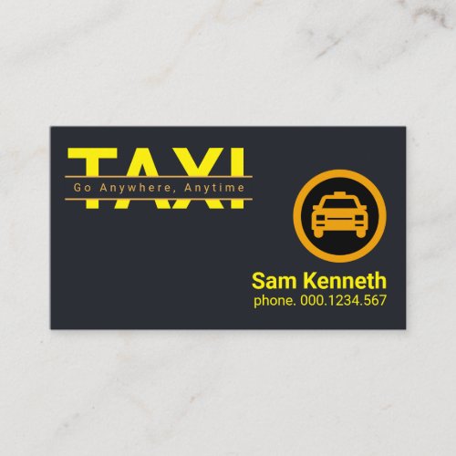 Simple Yellow Taxi Gold Lines Taxi Driver Business Card