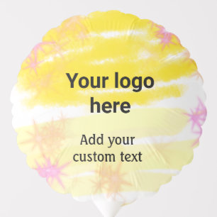 Simple yellow watercolor add your logo custom text balloon