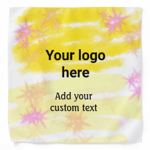 Simple yellow watercolor add your logo custom text bandana