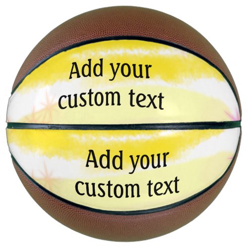 Simple yellow watercolor add your logo custom text basketball
