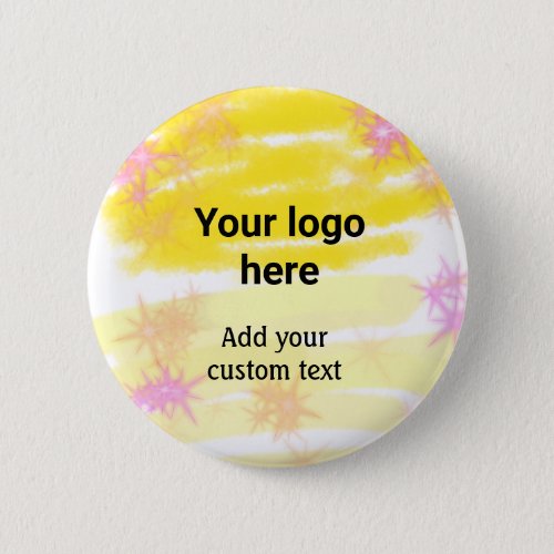 Simple yellow watercolor add your logo custom text button