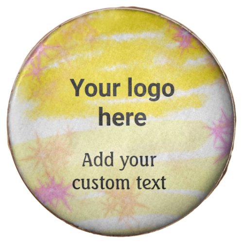 Simple yellow watercolor add your logo custom text chocolate covered oreo