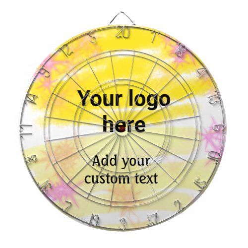 Simple yellow watercolor add your logo custom text dart board