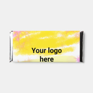 Simple yellow watercolor add your logo custom text hershey bar favors