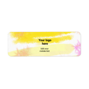 Simple yellow watercolor add your logo custom text label