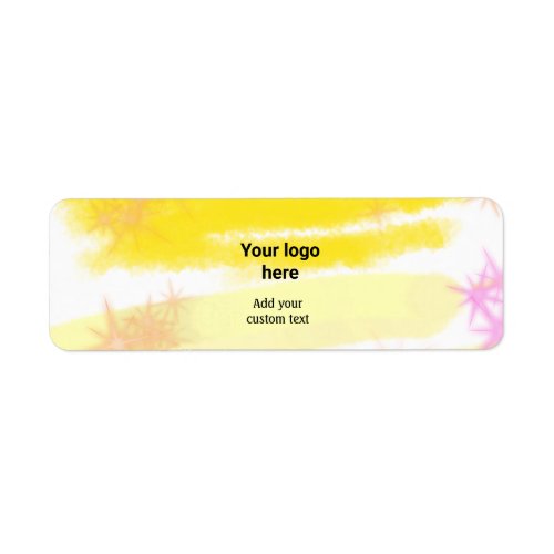 Simple yellow watercolor add your logo custom text label