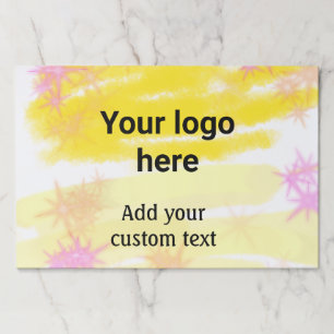 Simple yellow watercolor add your logo custom text paper pad