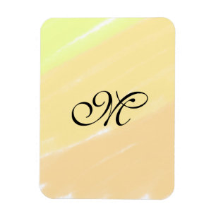simple yellow watercolor lines add your monogram magnet