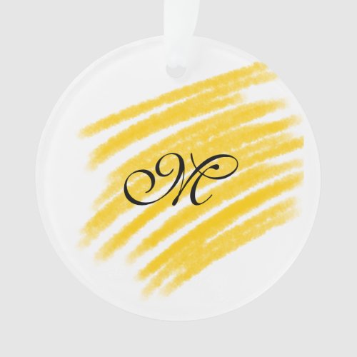 simple yellow watercolor lines add your monogram t ornament