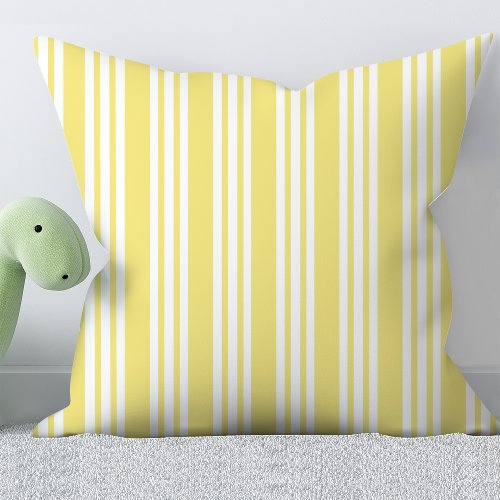 Simple Yellow White Stripes Baby Throw Pillow