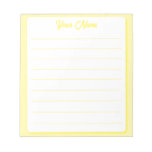 Simple Yellow Your Name Lined Notepad