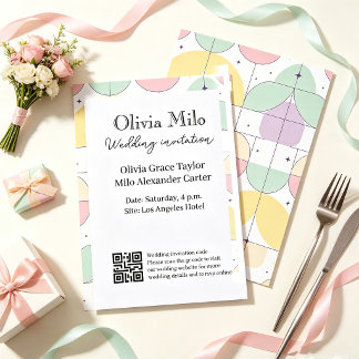 Simple yet colorful wedding invitation