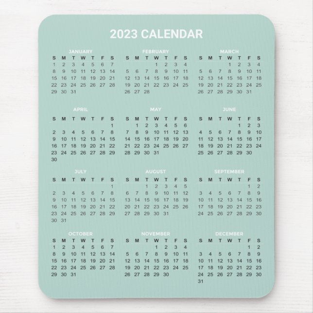 Simple Yet Elegant 2023 Calendar | Mousepad (Front)