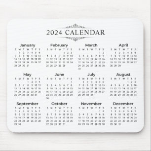 Simple Yet Elegant 2024 Calendar Mousepad