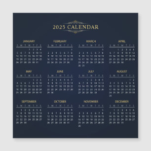 Simple Yet Elegant 2025 Calendar Magnetic Card