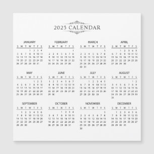 Simple Yet Elegant 2025 Calendar Magnetic Card