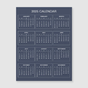 Simple Yet Elegant 2025 Calendar Magnetic Card