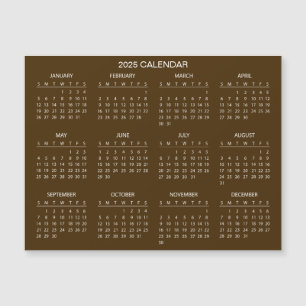 Simple Yet Elegant 2025 Calendar Magnetic Card