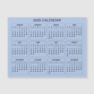 Simple Yet Elegant 2025 Calendar Magnetic Card