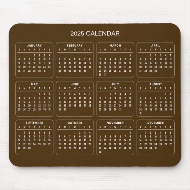 Simple Yet Elegant 2025 Calendar | Mousepad (Front)