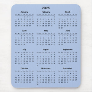 Simple Yet Elegant 2025 Calendar   Mousepad
