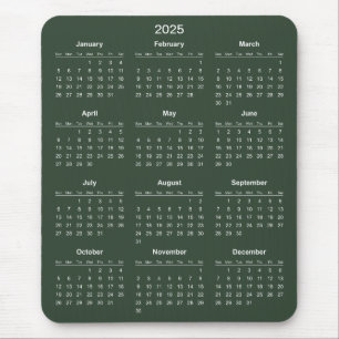 Simple Yet Elegant 2025 Calendar   Mousepad