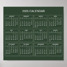 Simple Yet Elegant 2025 Calendar | Poster