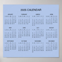 Simple Yet Elegant 2025 Calendar | Poster