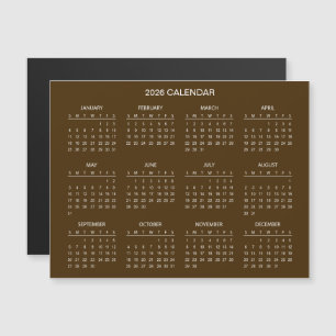 Simple Yet Elegant 2026 Calendar   Magnet