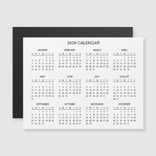 Simple Yet Elegant 2026 Calendar Magnet