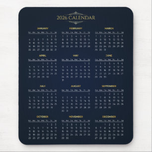 Simple Yet Elegant 2026 Calendar Mousepad