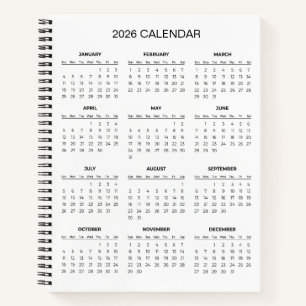 Simple Yet Elegant 2026 Calendar    Notebook